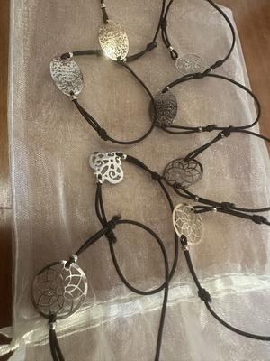 Bracelets with black elastic band set of 8 new