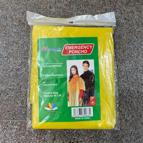 Waterproof Nylon Protective Hooded Poncho new, yellow