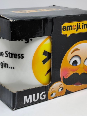 Ceramic Mug Emoji Good Morning Let the Stress Begin like new