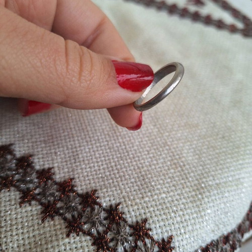 Ring size 18 silver like new, simple