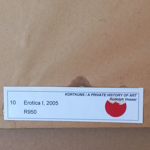 Erotica oil painting by Rudolph Vosser used, framed 35x24 cm