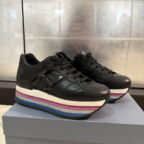 Hogan sneakers size 39, black with colorful platform