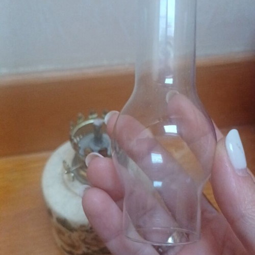 Decorative lamp like new with wick and decoupage technique