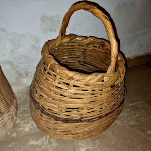 Handmade baskets used, two large and one smaller