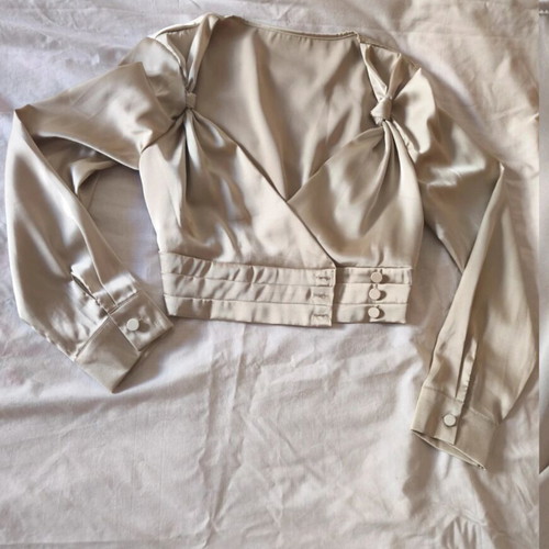 Satin blouse Shein like new, beige champagne color, size M