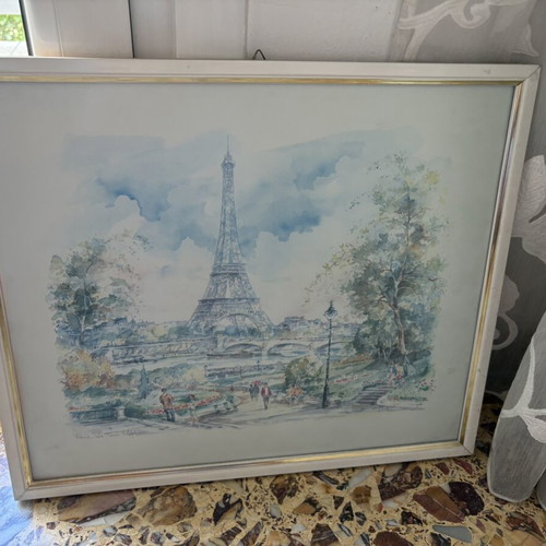 Eiffel Tower framed print 42.5x36cm like new