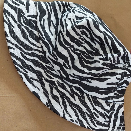 Zebra Print Bucket Hat new, black and white