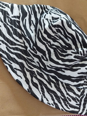 Zebra Print Bucket Hat new, black and white