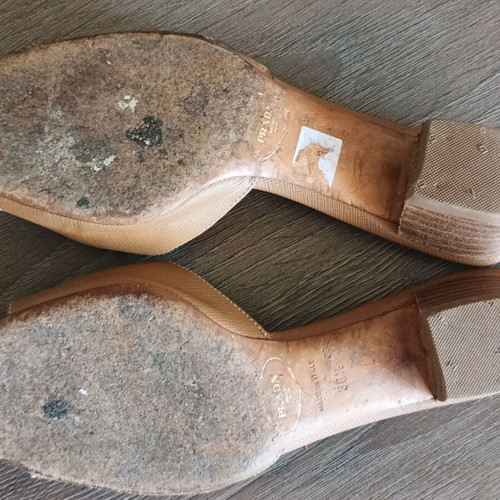 Prada vintage leather mules size 38 1/3 like new beige brown