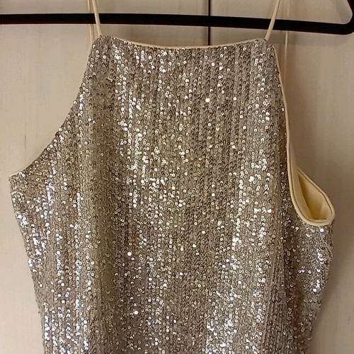Mango top L new with silver sequins