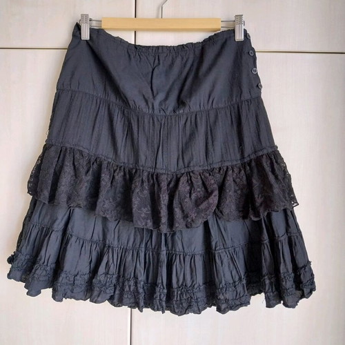 Black lace skirt Bershka new, A-line with carved hem