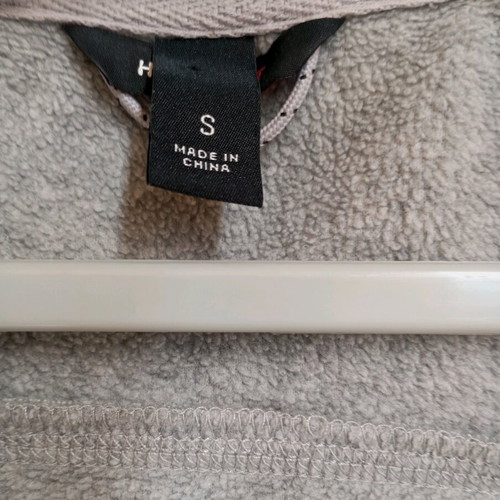 H&M fleece jacket gray with hood, like new, size S