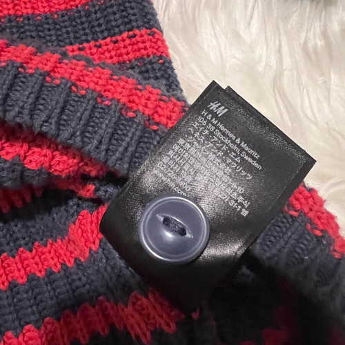 H&M cotton sweater used, size XL, blue and red