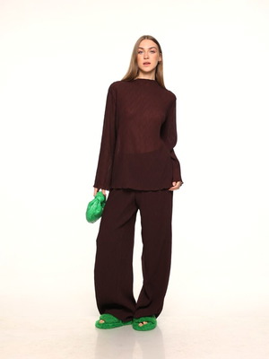 Set blouse and pants brown new, oversize