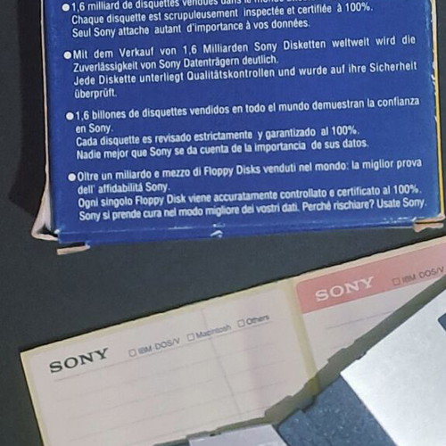 Sony 3.5" 2HD IBM formatted floppy disks pack of 4, new