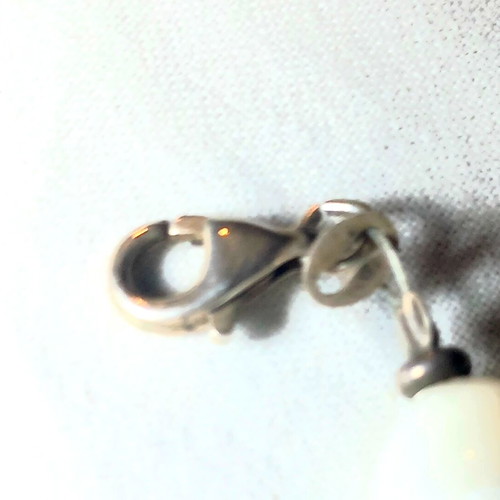 Silver necklace, mother of pearl and turquoise