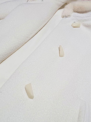 Luxury Cashmere Mink λευκό παλτό σαν καινούργιο