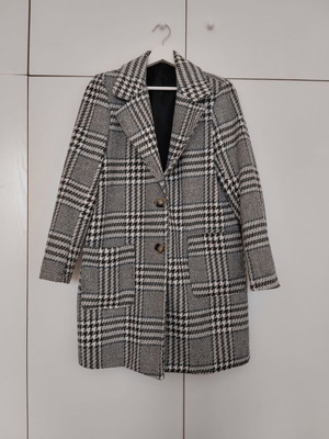 Παλτό πανωφόρι tweed καρό σαν καινούργιο, small medium