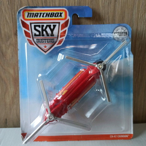 Matchbox Boeing CH-47 Chinook Skybusters helicopter Sinook RED new
