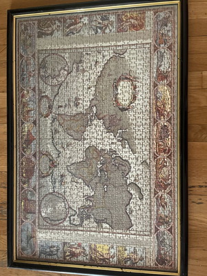 Old collectible holographic puzzle in frame