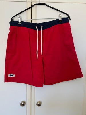Lacoste men's swimwear used, size Medium, red