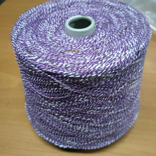 Purple-ecru melange thick yarn 2/20 like new, 1 kilo