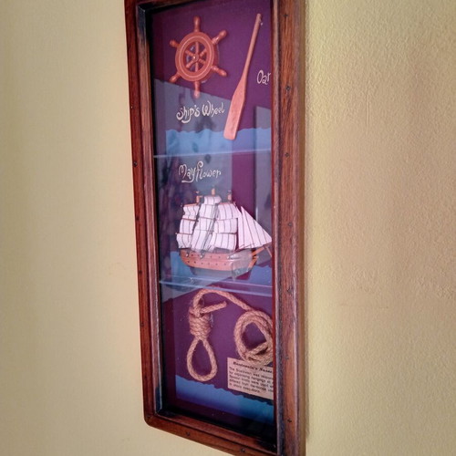 Nautical 3D frame used with wooden frame and glass