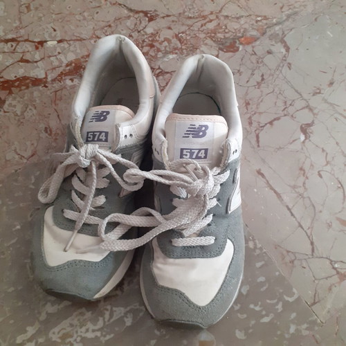 New Balance sneakers size 36.5, white and green