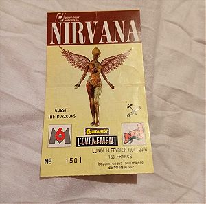 Συναυλία Nirvana Παρίσι 1994 Αυθεντικό εισιτήριο χρησιμοποιημένο