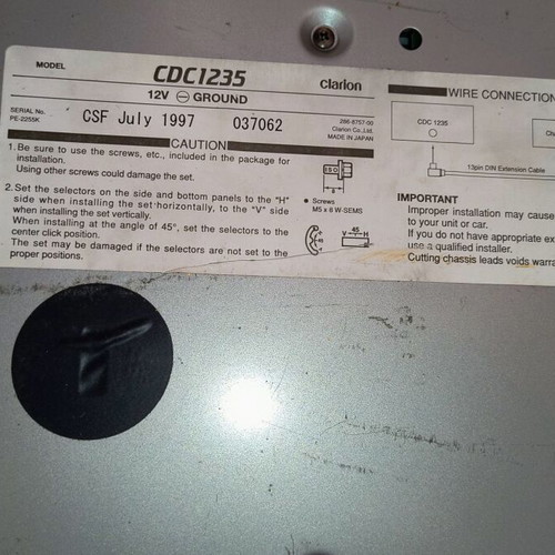 Clarion CDC1235 CD changer 12 discs used, two trays for 6 discs