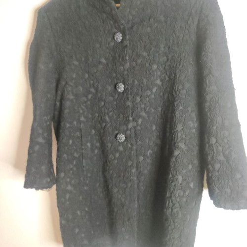 Vintage brocade black coat like new