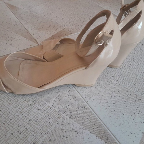 Migato platform shoes used, beige, size 41