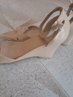 Migato platform shoes used, beige, size 41