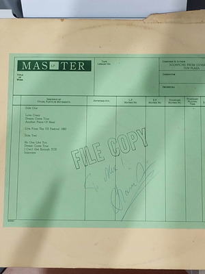 Scorpions Master LP File Copy signed by Klaus Meine like new