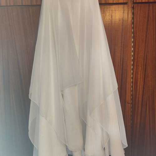 Handmade wedding dress like new, romantic, size S/M, cotton-silk