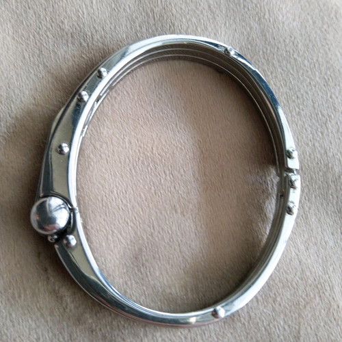 A.L.E. men's stainless steel handcuff bracelet like new, silver