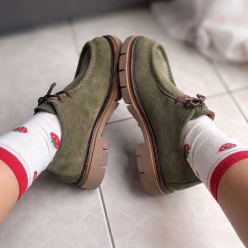 Wave Suede Loafers size 40 like new, dark green