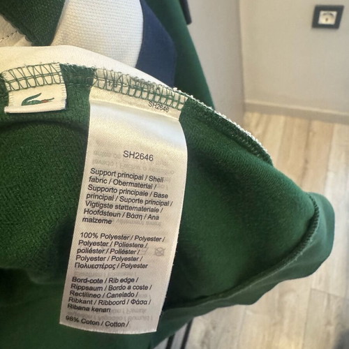 Lacoste jacket L like new, white and green