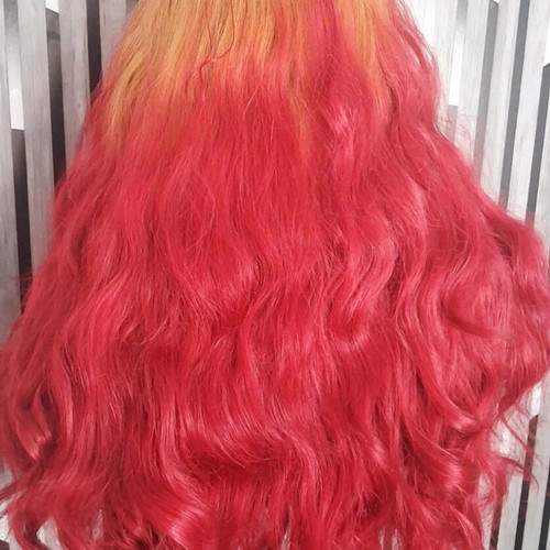 Human hair blend, 30 inches long