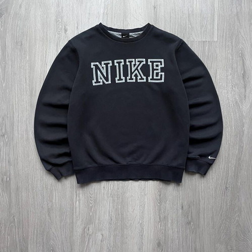 Nike Y2K Black Crewneck Baggy Sweatshirt Size M
