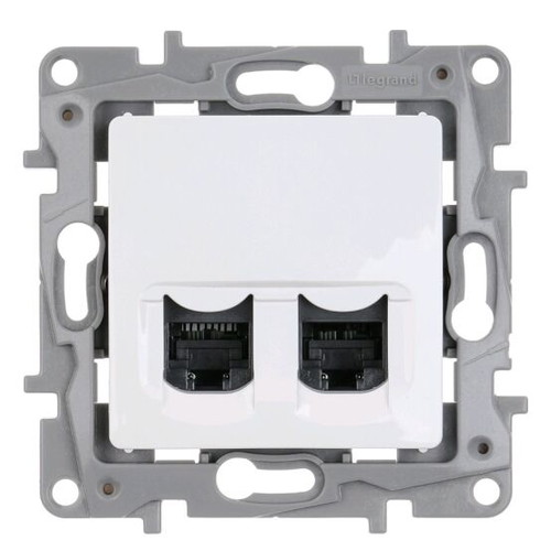 Legrand Niloe double RJ45 network socket Cat6 like new, white