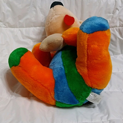 Furry dog plush new, about 30 cm, colorful