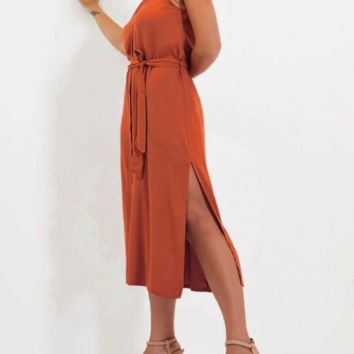 Summer dress new with buttons and side slits size 40