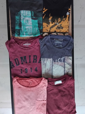 Σετ 6 κοντομάνικα T-shirt μέγεθος S μεταχειρισμένα, Admiral, μαύρα και πολύχρωμα