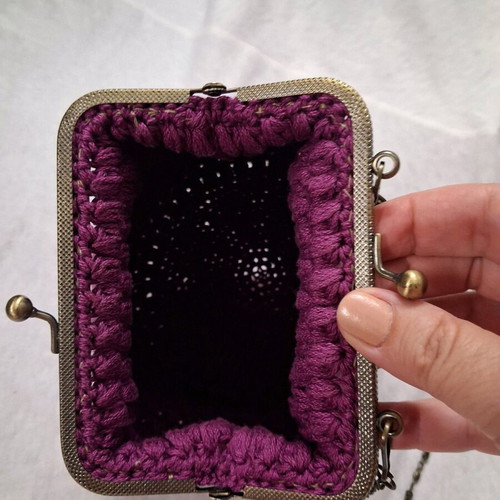 Handmade purple crossbody bag like new