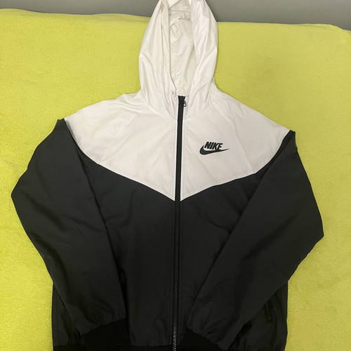Nike windbreaker jacket with hood, new, black and white