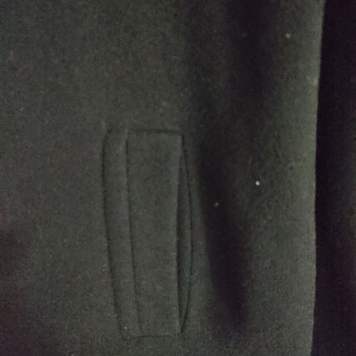 Black coat like new with details, fits up to XL