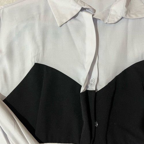 White shirt with black bustier detail like new, size 38