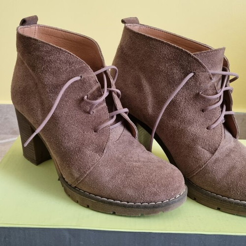 Brown suede women's ankle boots size 36