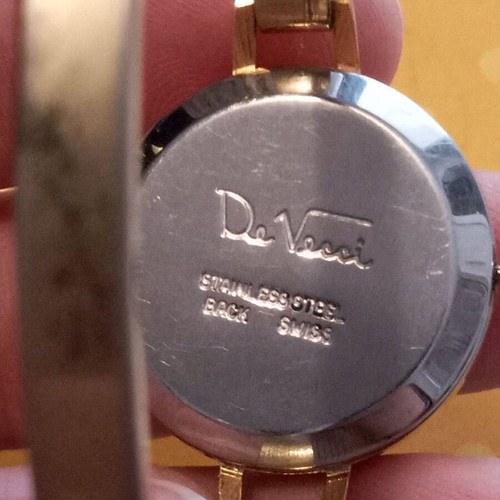 Alfex De Vecci cuff watch used, gold plated, non-working